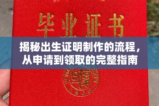 凌源揭秘出生证明制作的流程，从申请到领取的完整指南